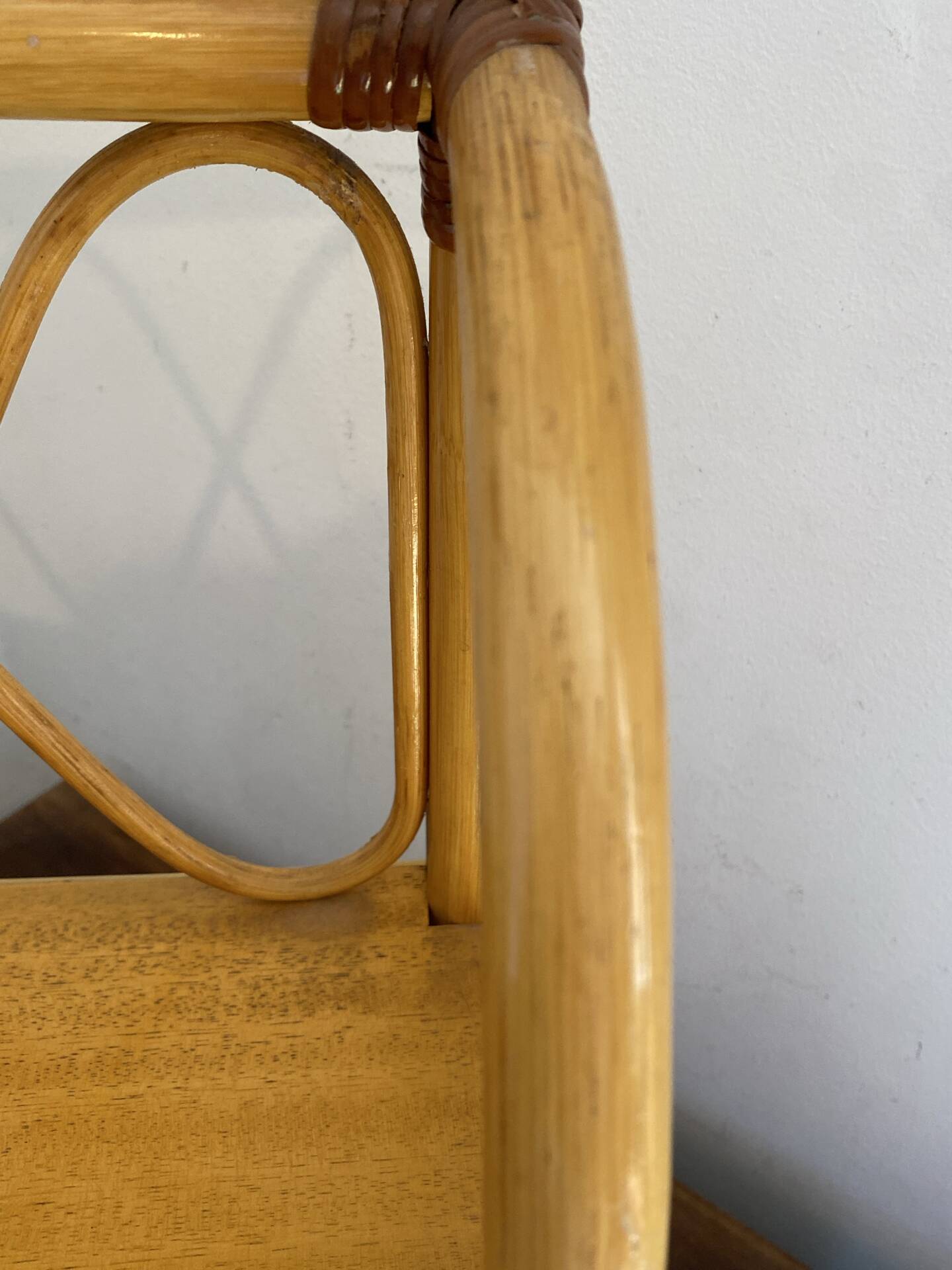 Rattan wall shelf