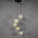 Vintage five-globe ceiling lamp 1960