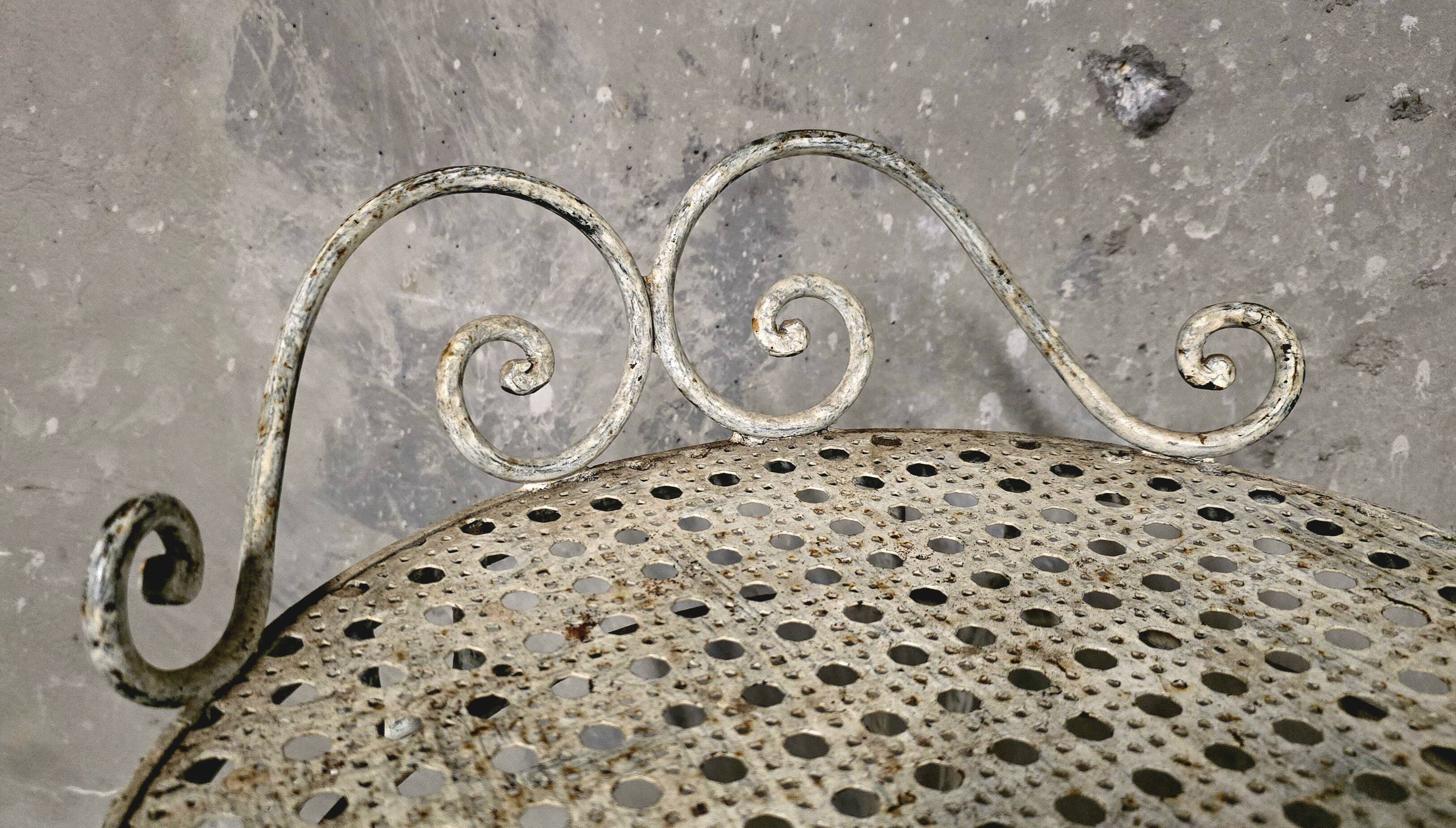 White wrought iron chair - 1940/1950