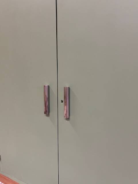 Asymmetrical wardrobe from the 1950s.