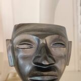 Sculpture - man's face in obsidian