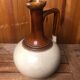 Old Vintage White & Brown Cracked Ceramic Pitcher