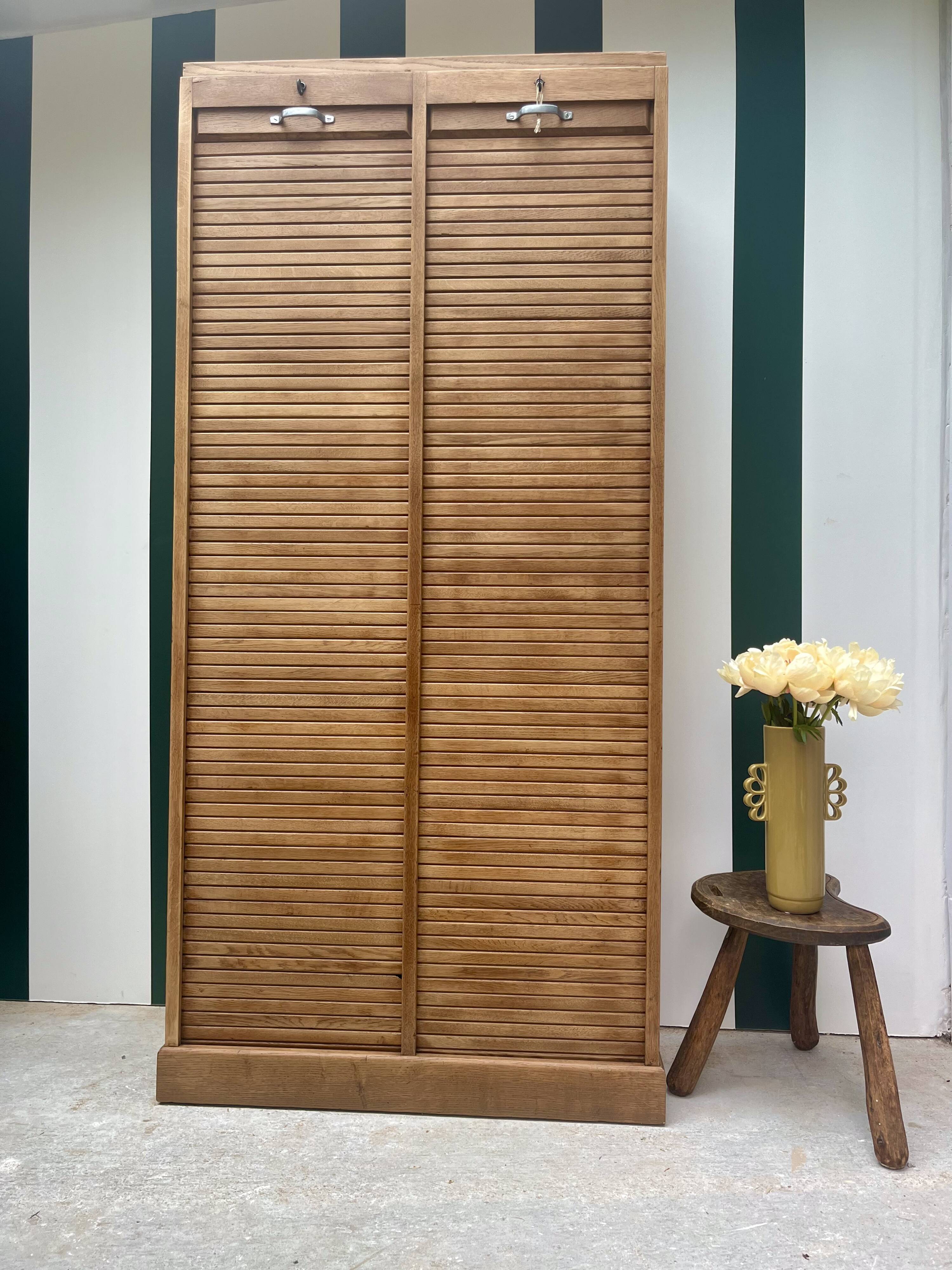 Filing cabinet with curtains