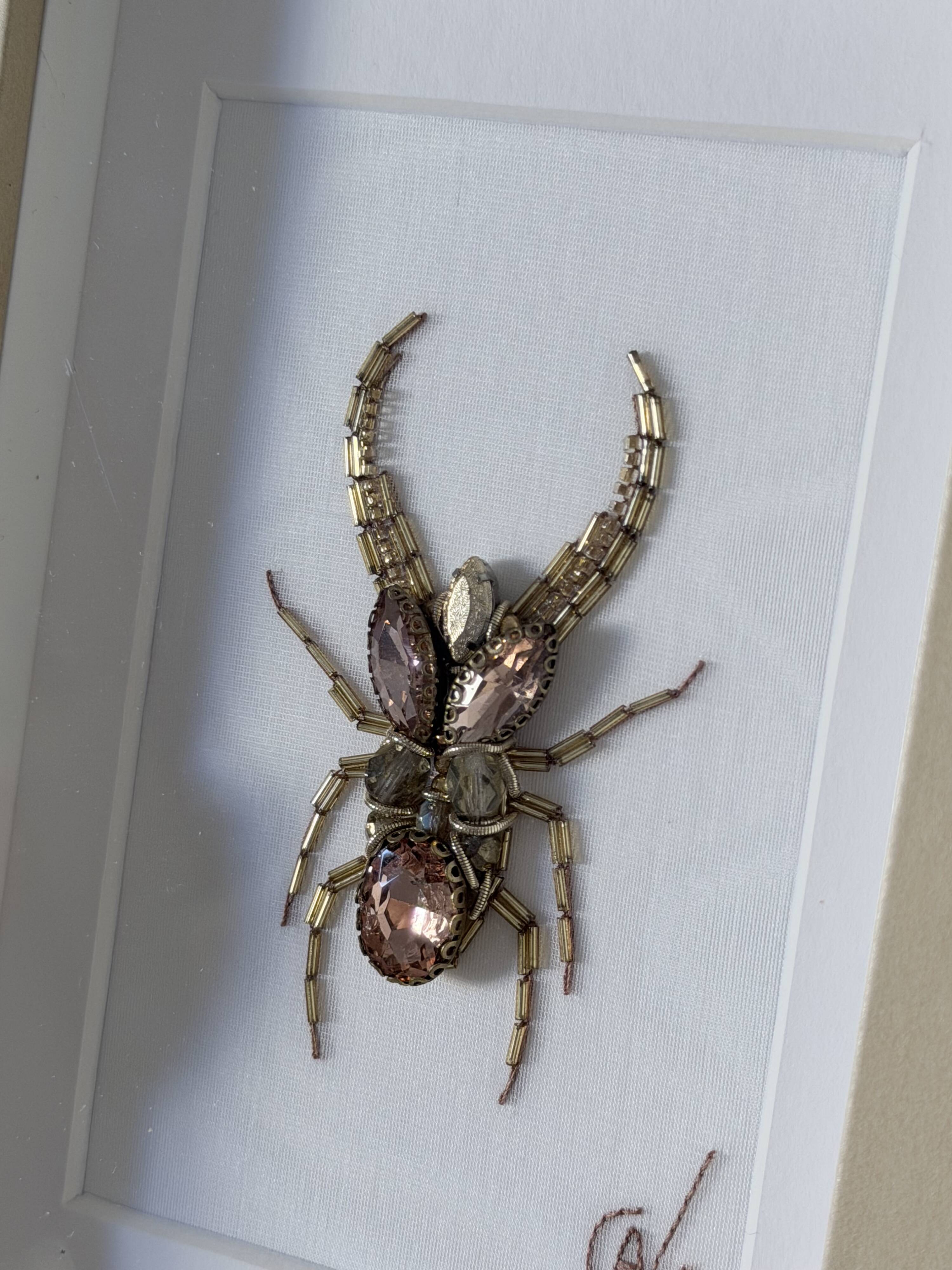 Hand-embroidered insect tableau (unique piece)