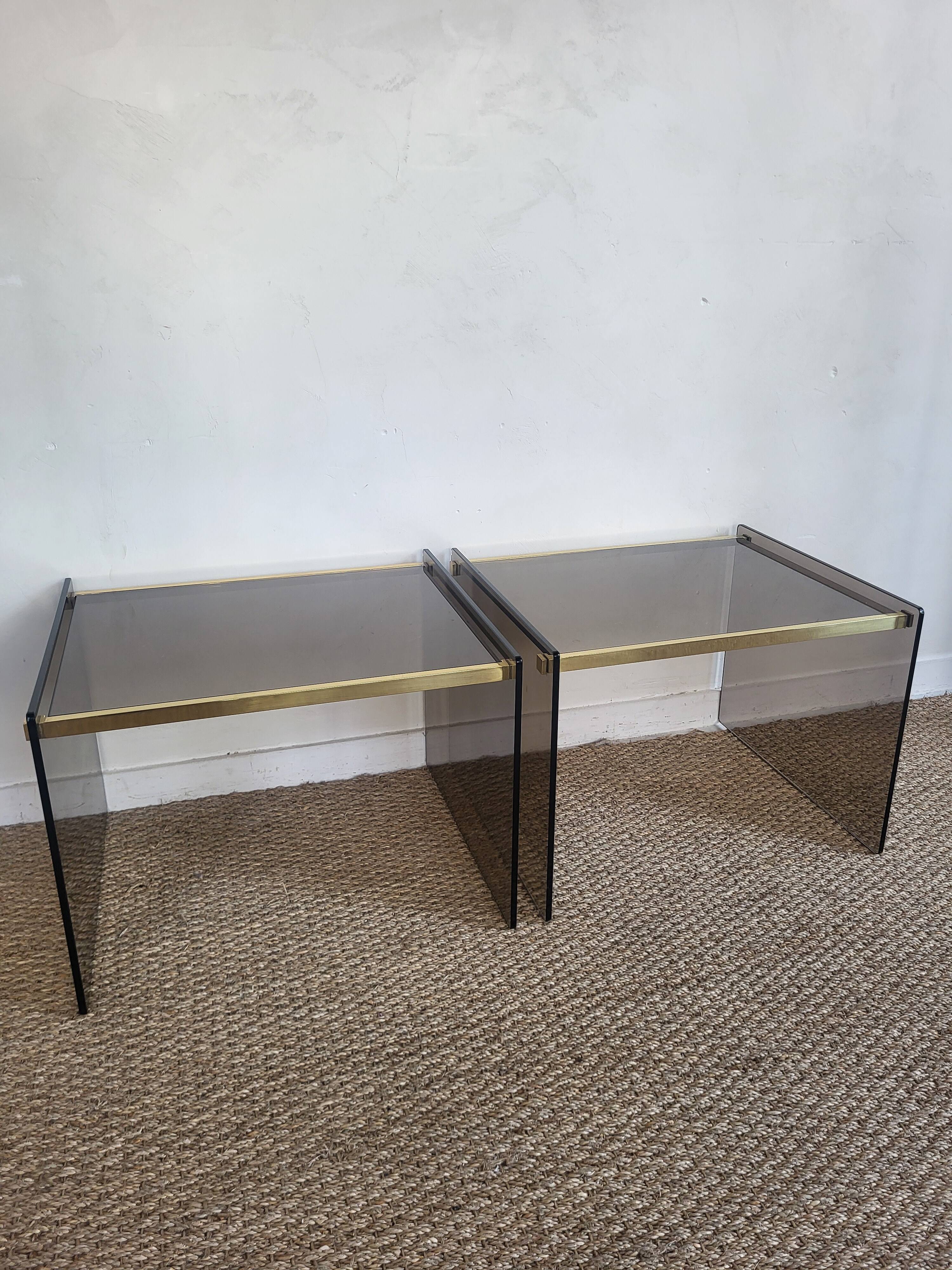 Smoked glass bedside table