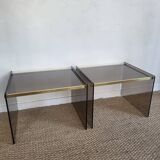 Smoked glass bedside table