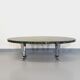 Vintage oval coffee table in stone and chromed metal from the 70s