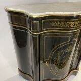 Meuble d'appui violonné Napoléon 3 en bois noirci