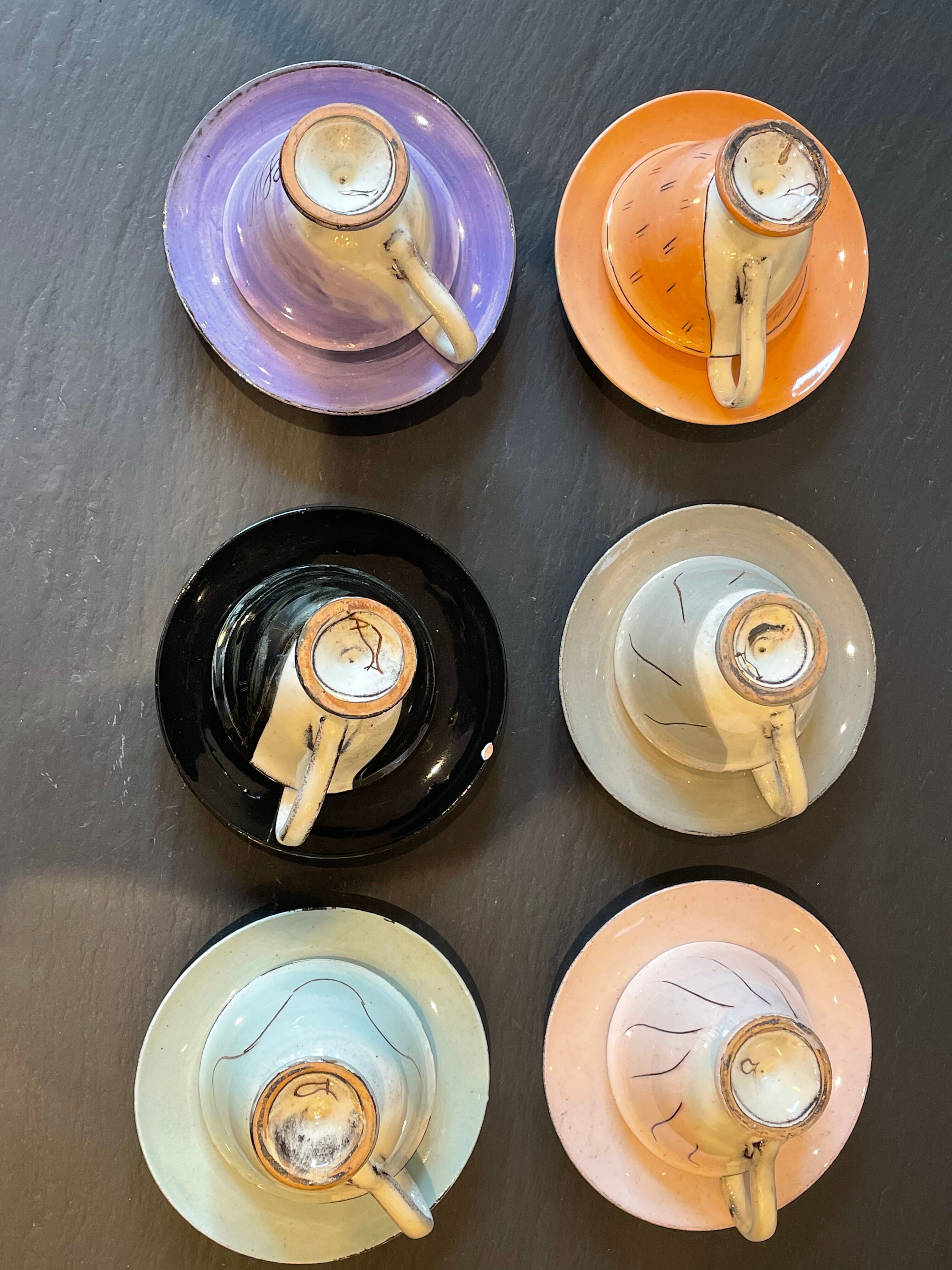 Set of 6 margrit Linck coffee cups