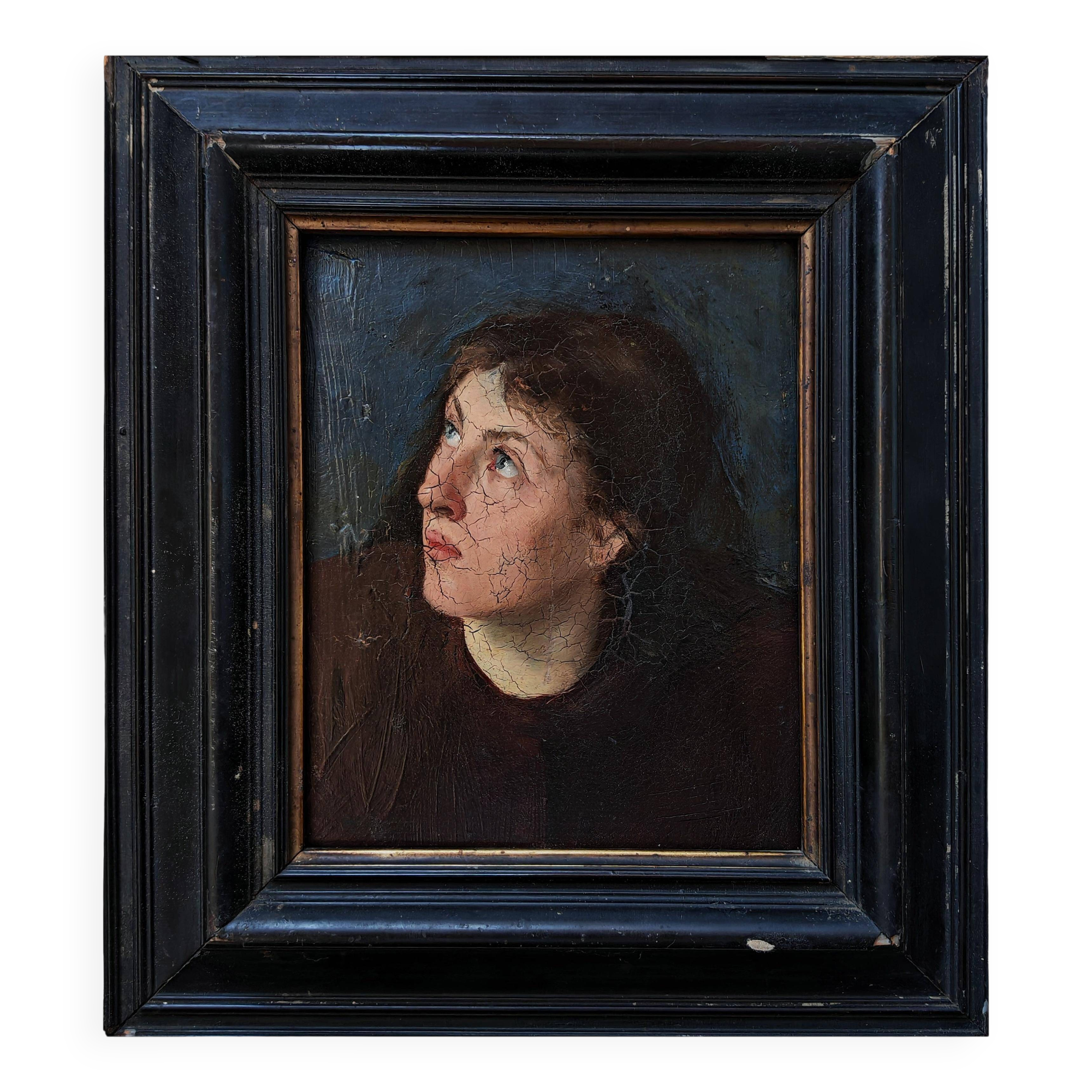 Oil painting Portrait of a woman 19th century