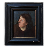 Peinture à l'huile Portrait d'une femme 19ème siècle