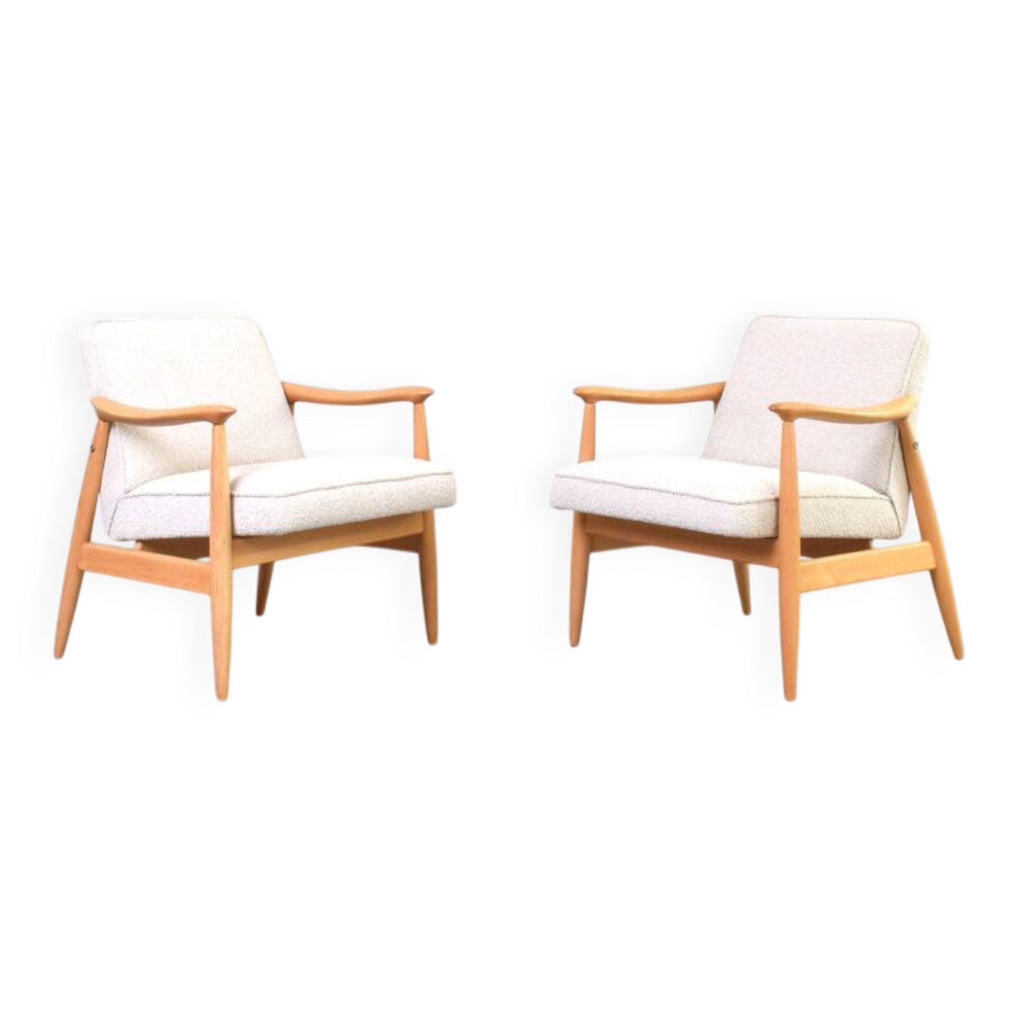 Mid-Century lounge chairs by J. Kędziorek, 1960s, set of 2.