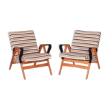 Pair of restored Czech Midcentury Armchairs, Tatra Pravenec, 1950s