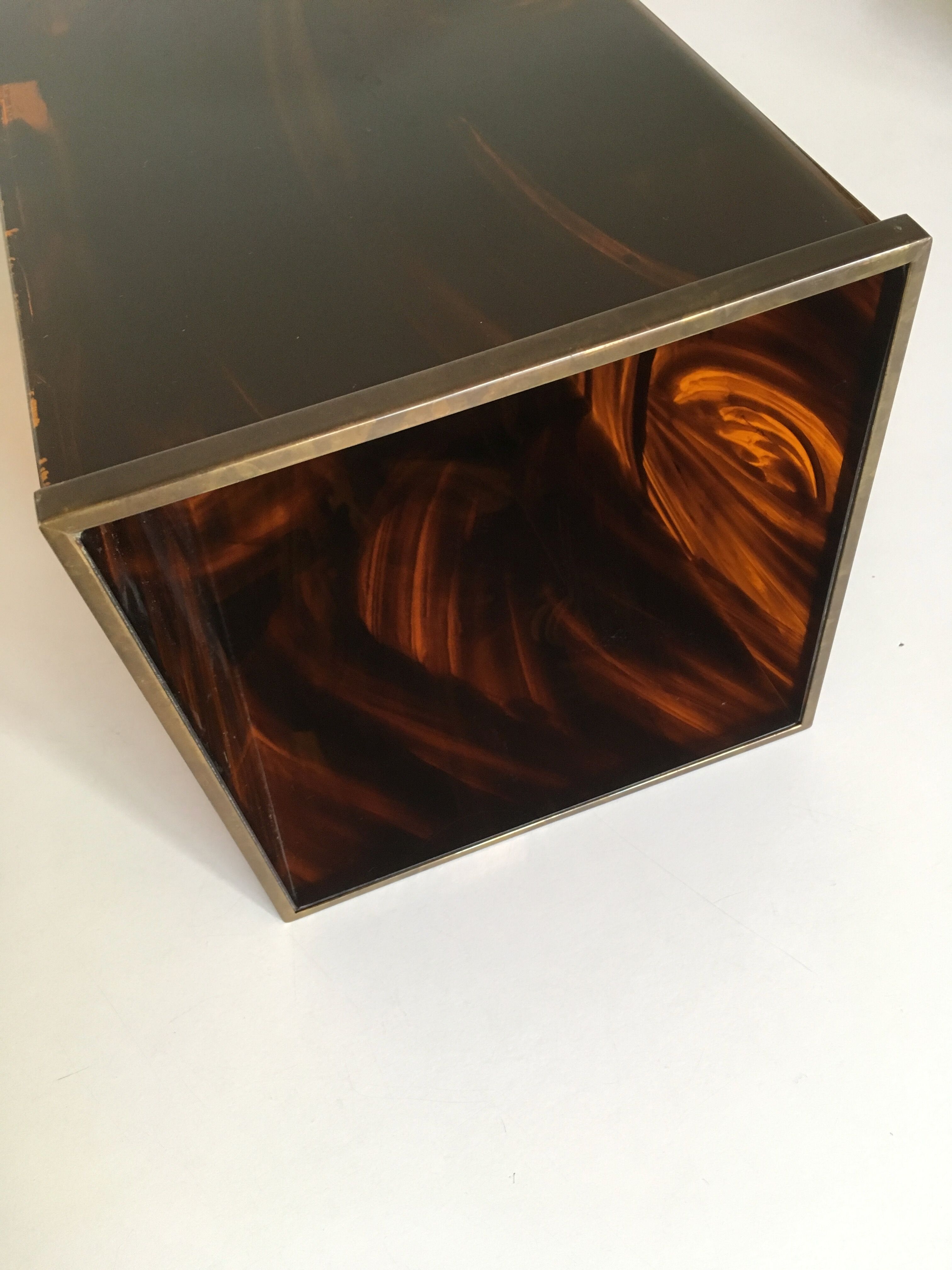 Porte parapuie de Lucite écaille Pompidou era années 70