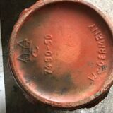 Large brown ceramic vase Carstens Tonnieshof (W. Germany) from the 1960s, with relief decoration.