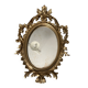 Petit miroir ovale signé Tallandier en laiton doré style Rococo – 30x2