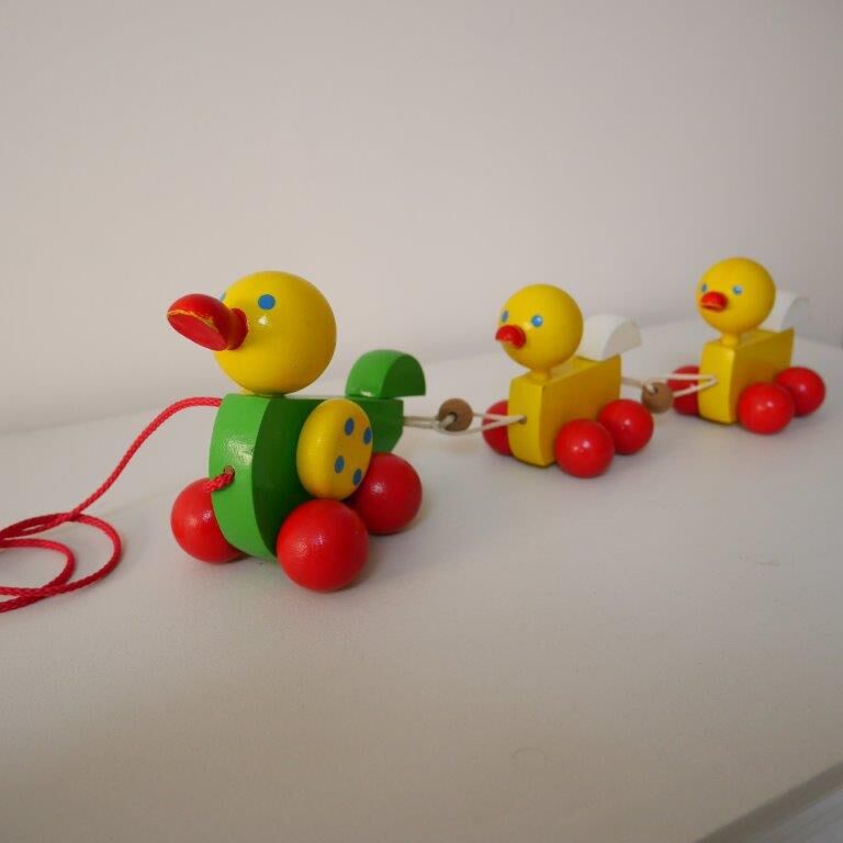 Pulling wooden ducks