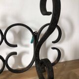 Double wrought iron wall hook