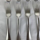 6 forks & 6 spoons Christofle Baguette Fidelio model silver metal