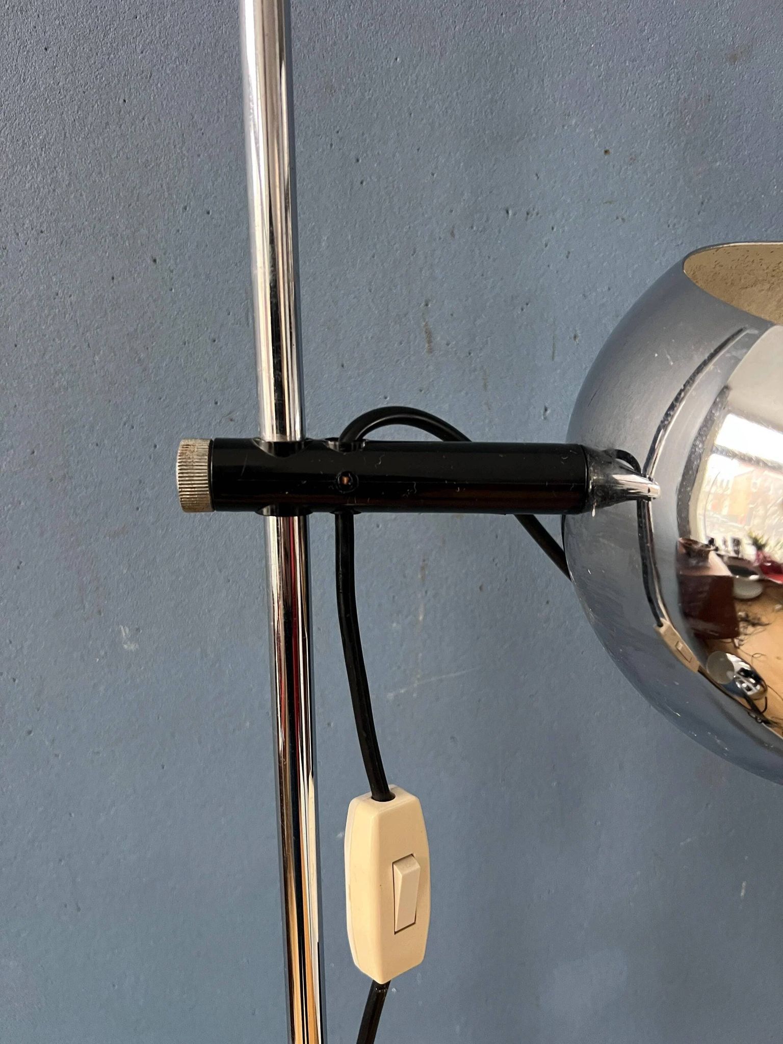 Chrome ball floor lamp Herda Mid-Century 1970s
