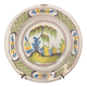 Nevers, earthenware dish willow decoration and eighteenth century pagodas