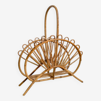 Rattan magazine holder