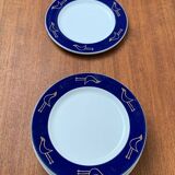 German series of postmodern flying object plates by David Palterer and Sieger Design for Arzberg, 1990s, set of 8.