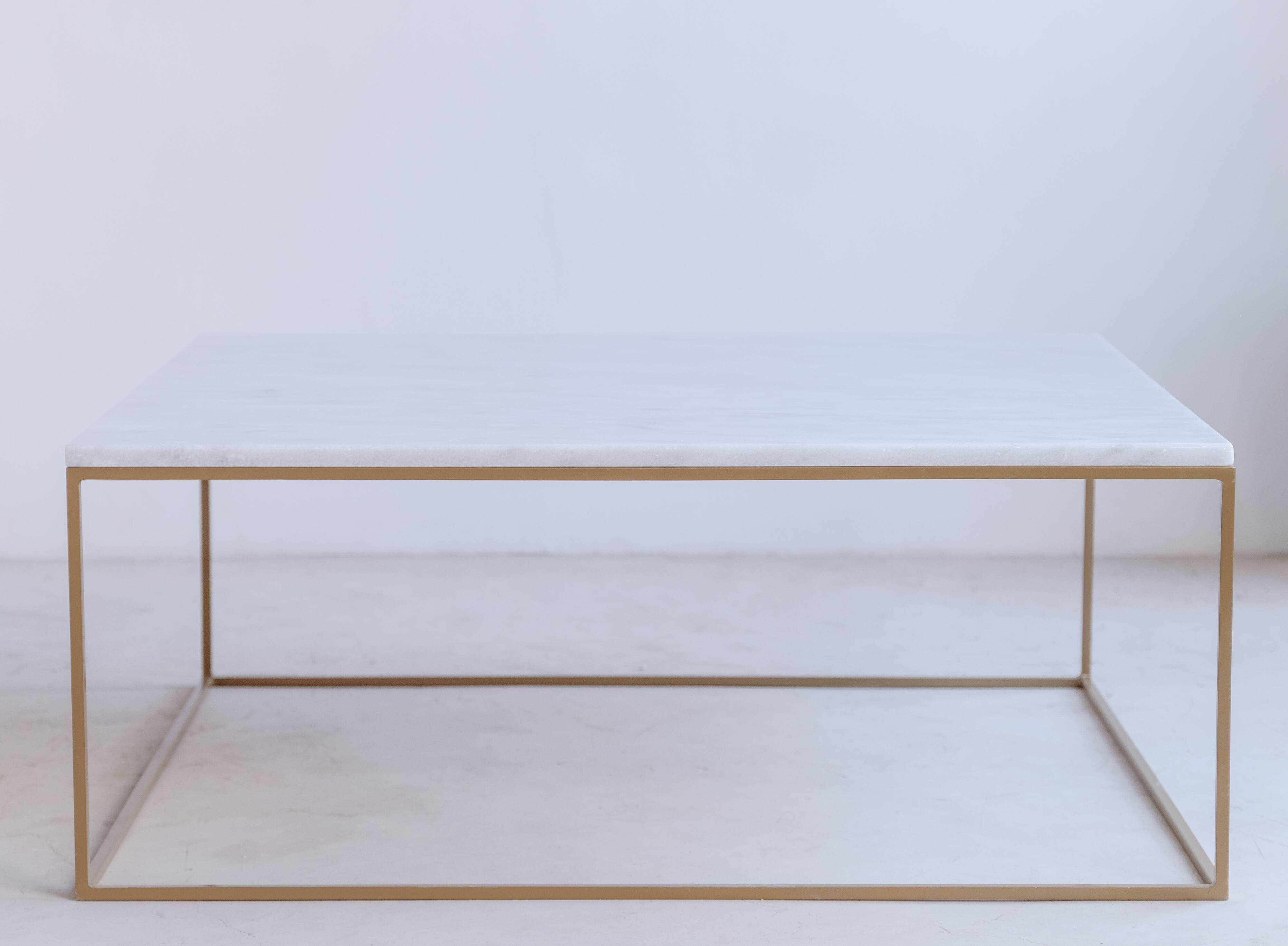 Square coffee table in white marble Ibiza