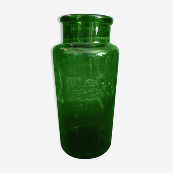 Green glass jar