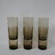 Set of 6 70s Long Drink design smoked glasses