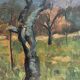 Tableau « Paysage arboré » , Huile sur panneau