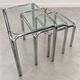 Nest tables in glass and vintage metal - 1970s