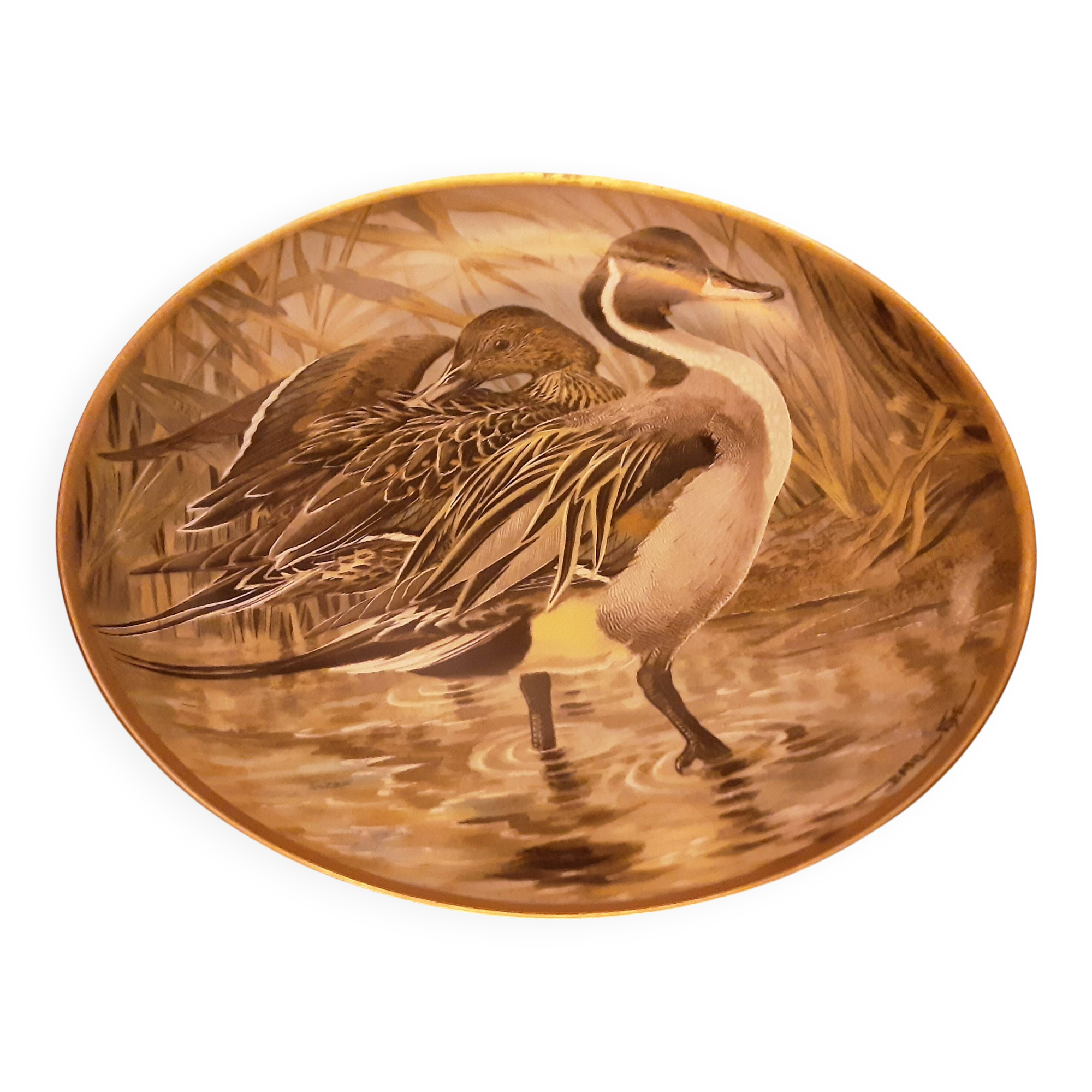 FRANKLIN PLATE HAVILAND LIMOGES PORCELAIN SIGNED BAZIL EDE