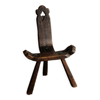 Brutalist chair in raw wood