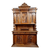 Renaissance style sideboard in solid walnut around 1850