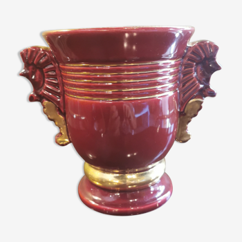 Vintage vase with seahorses