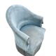 Toad armchair with vintage velvet blue fringe