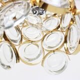 Pair of small golden brass pendants, Sciolari design for Palwa, Germany, 1970s.