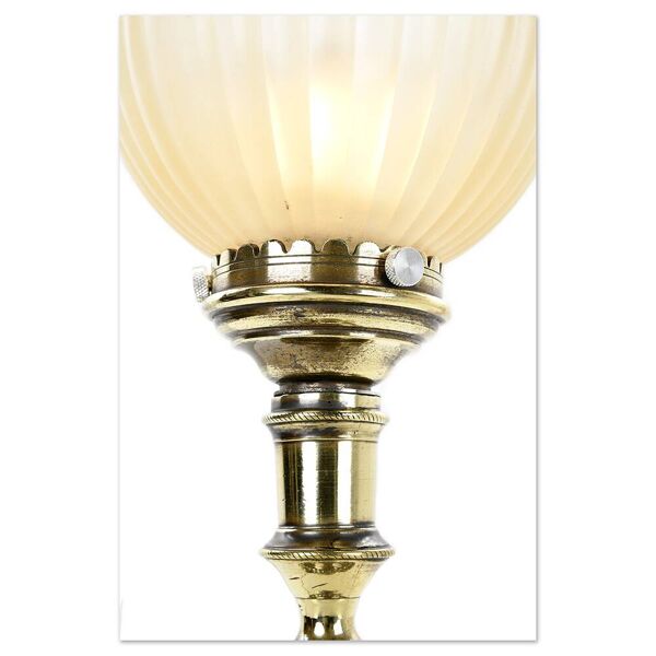 Lampe de table en laiton et verre moulé