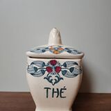 Set of 2 pot box spices tea vintage ceramic Longchamp model Mérida art nouveau