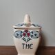 Set of 2 pot box spices tea vintage ceramic Longchamp model Mérida art nouveau