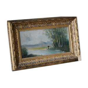 Peinture sur panneau Un homme solitaire