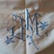 Old sheet embroidered mestizo blue flower in the edge 205 X 315 cm