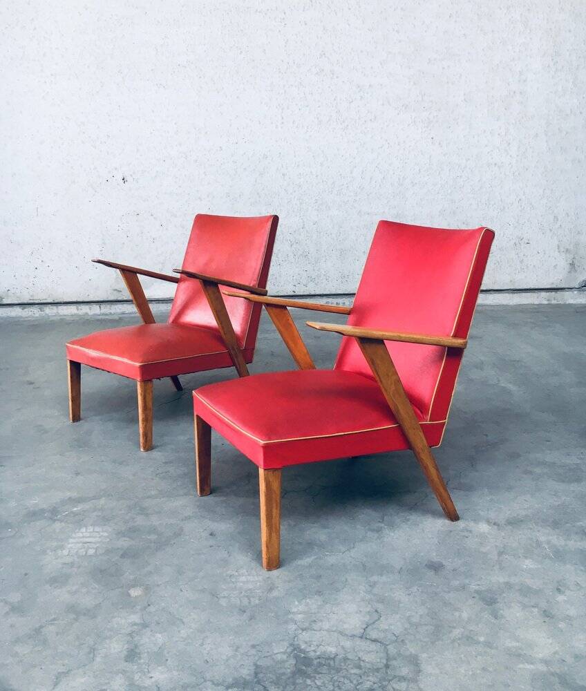 Set of Dutch Lounge Chairs, 1950s