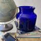 Blue glass vase