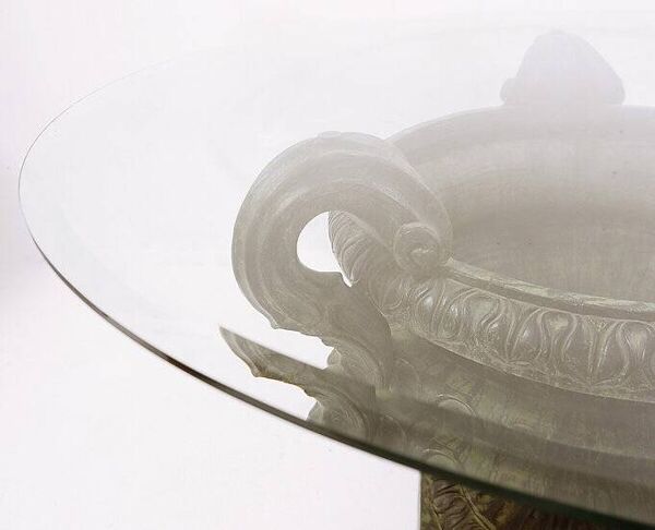 Console/table Medici en terre cuite. Italie - années 1970