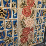 19th century black painted wooden folding screen