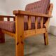 Old vintage Scandinavian design pine armchair from the 70s