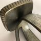 Set of 2 Modernist Vintage 1970s Sculptural Brutalist Metal Candleholder, France