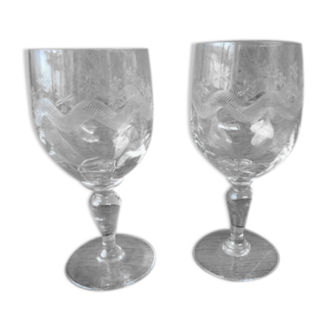 2 Portieux water glasses Emma style